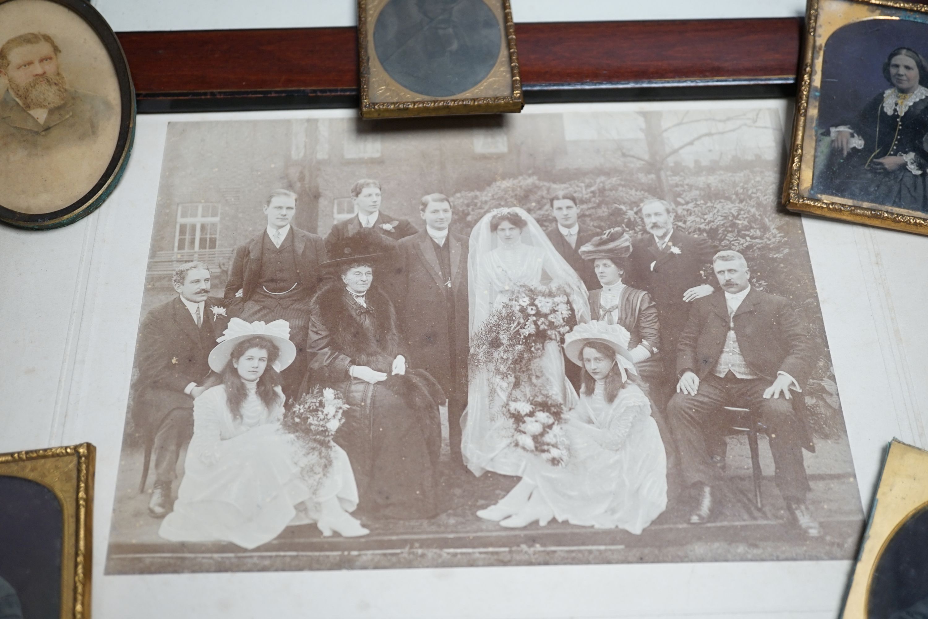 A collection of daguerrotypes, domestic photos
